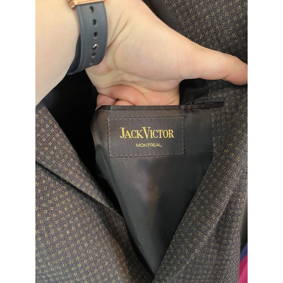 Beecroft & Bull Jack Victor Plaid Check Blazer Mens Size 48 L Gray 100%‎ Wool - Picture 5 of 6